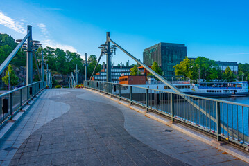 Waterfront of river Aura in Finnish town Turku