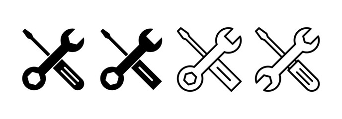 Repair tools icon vector for web and mobile app. tool sign and symbol. setting icon. Wrench and screwdriver. Service