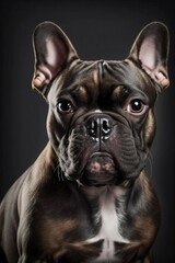 french bulldog portrait,french bulldog puppy on black background