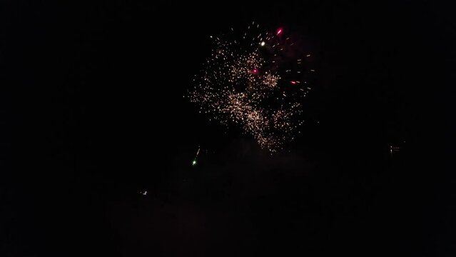 Fireworks at Night  oIn Banda Sea Indonesia