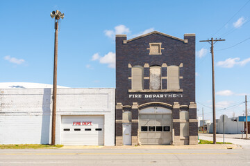 Fire station in the modern day ghost town of Cairo, Illinois, USA.