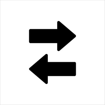 double reverse arrow, replace icon, exchange linear sign, vector illustration on white background