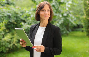 portrait of a businesswoman with a tablet