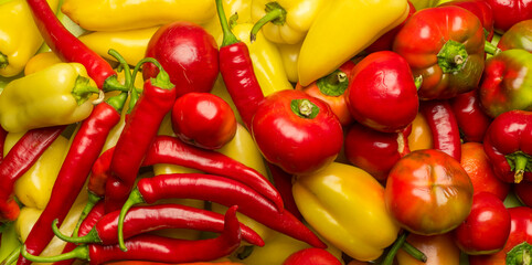 red and green pepper for background