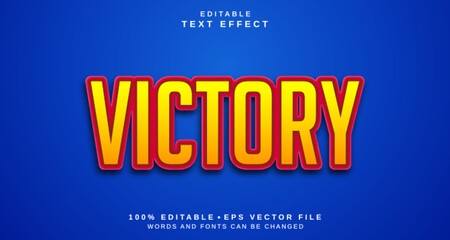 Editable text style effect - Victory text style theme.