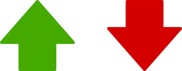 Green Up and Red Down Arrow Icons with Rounded Edges. Vector Image.