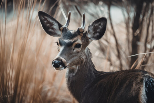 beautiful image focusing on a wild deer.