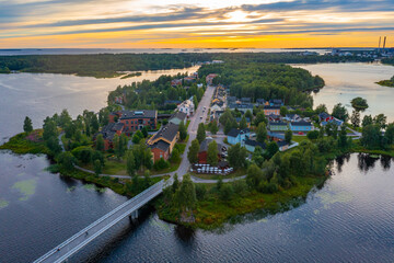 Aerial view of residential buildings in Oulu, Finland