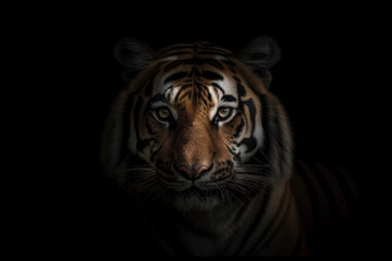 image focused on a beautiful tiger in nature.