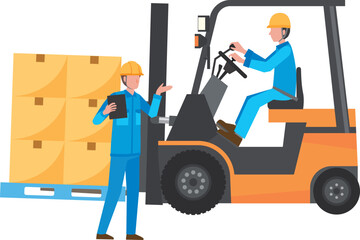 フォークリフトでの作業