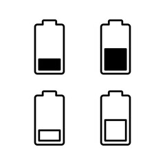 Battery icon vector illustration. battery charging sign and symbol. battery charge level