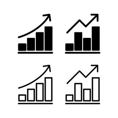 Growing graph Icon vector illustration. Chart sign and symbol. diagram icon