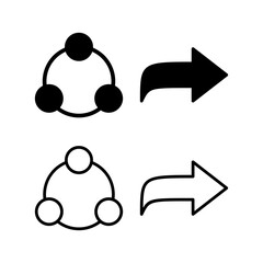 Share icon vector illustration. Sharing sign and symbol