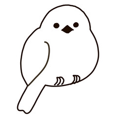 正面を向いたシマエナガのイラスト