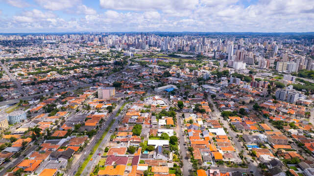 Foto aérea da cidade de Curitiba Paraná Brasil
