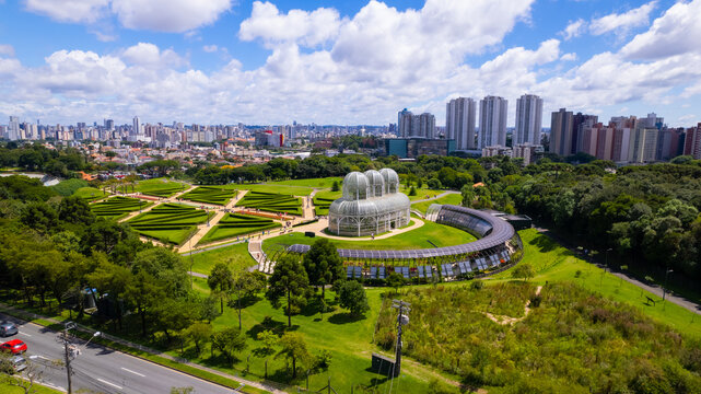 Foto a&eacute;rea da cidade de Curitiba Paran&aacute; Brasil