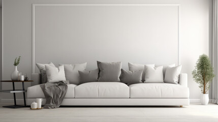 Modern Interior living room with sofa Generative AI design
