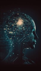 Obraz premium AI technology neural network background image,Generative AI