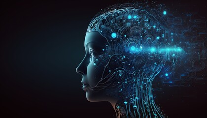 AI technology neural network background image,Generative AI