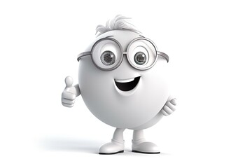 Obraz premium white egg character giving a thumbs up gesture created with Generative AI technology