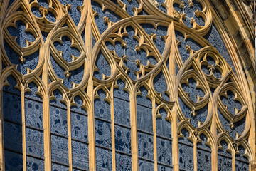 Details of the exterior of the Gothic Catholic Cathedral of St. Vitus, Wenceslas and Vojtech in Prague Castle