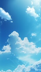 blue sky white clouds pure sky material background,Generative AI - obrazy, fototapety, plakaty
