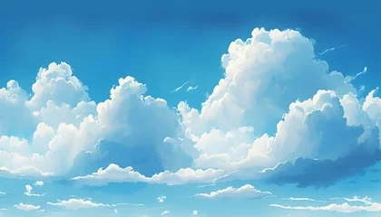 Poster blue sky white clouds pure sky material background,Generative AI © simon