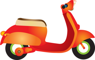 Scooter or vintage motercycle cartoon icon isolated on white background