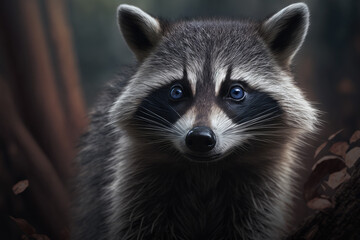 Racoon close up - made with generative ai