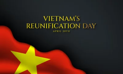 Foto op Canvas Vietnam’s Reunification Day Background Design. © Be Pro