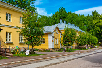 Residential buildings of old factory in Fiskars, Finland