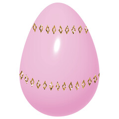 Light Pink 3D Easter Egg with Gold Glitter Stars