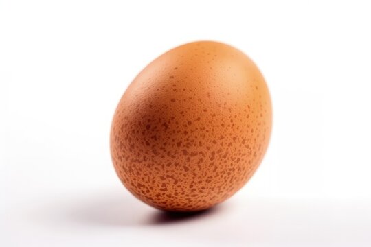brown egg on a white table created with Generative AI technology