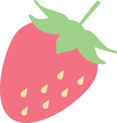 かわいい苺のシンプルなイラスト