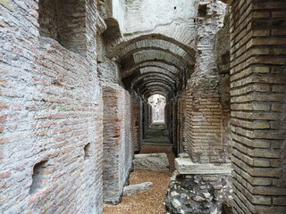 Underground at the Colosseum in Rome, Italy