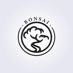 Obraz premium Logo of a bonsai tree isolated on a white background - logo design concept