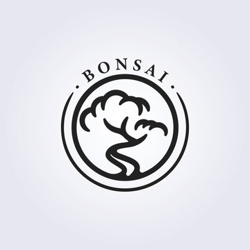 Logo of a bonsai tree isolated on a white background  - logo design concept