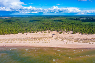 Panorama view of Yyteri beach in Finland