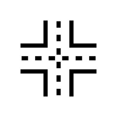 Fototapeta premium Cross road vector icon, traffic symbol. flat vector illustration for web site or mobile app.eps