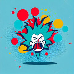 Fototapeta premium Colorful Clown Illustration. Generative ai