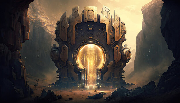 Mechanical Biomech Factory Generative ai illustration