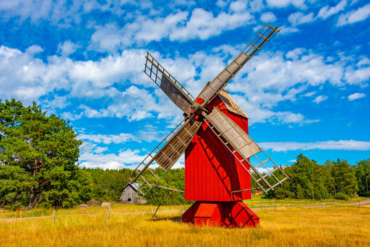 Red windmill at Aland islands