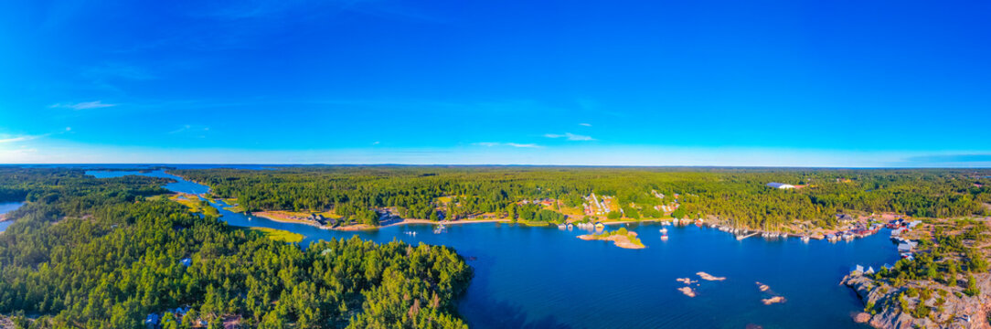 Panorama view of K&auml;ringsund situated at Aland islands in Finland