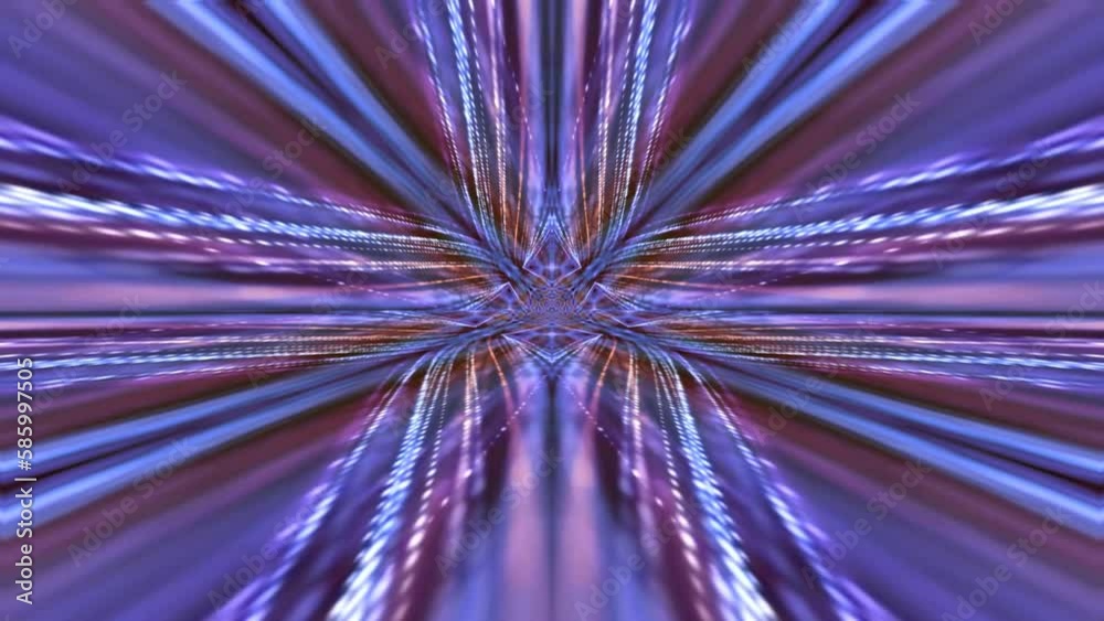 Wall mural abstract loop animation with colorful fractal pattern movements