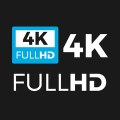 4k resolution technology icon tag full hd 
