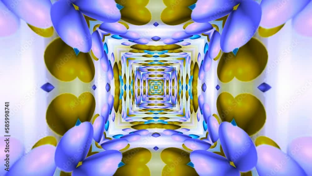 Wall mural Abstract loop animation with colorful fractal pattern movements