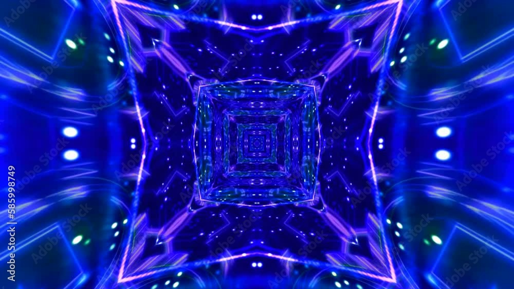 Wall mural Abstract loop animation with colorful fractal pattern movements