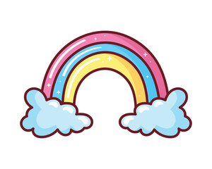 Rainbow cartoon retro