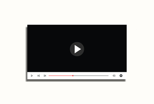 Video player template for web or mobile apps. Vector illustration