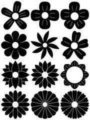 Flower vector set, Flower simple cartoon style.